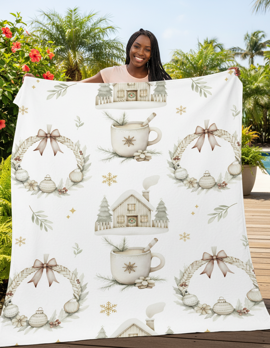 Your Cozy Hoilday "Sherpa Fleece Blanket "