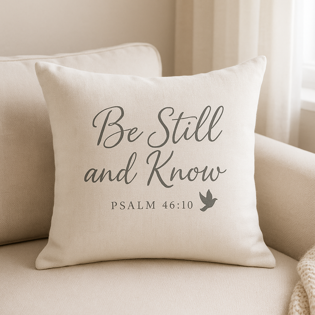 Your Lovely Home Accent Pillow  " Be Still And Know"