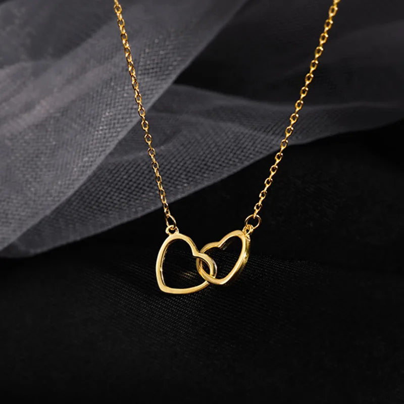 steel chain heart necklaces