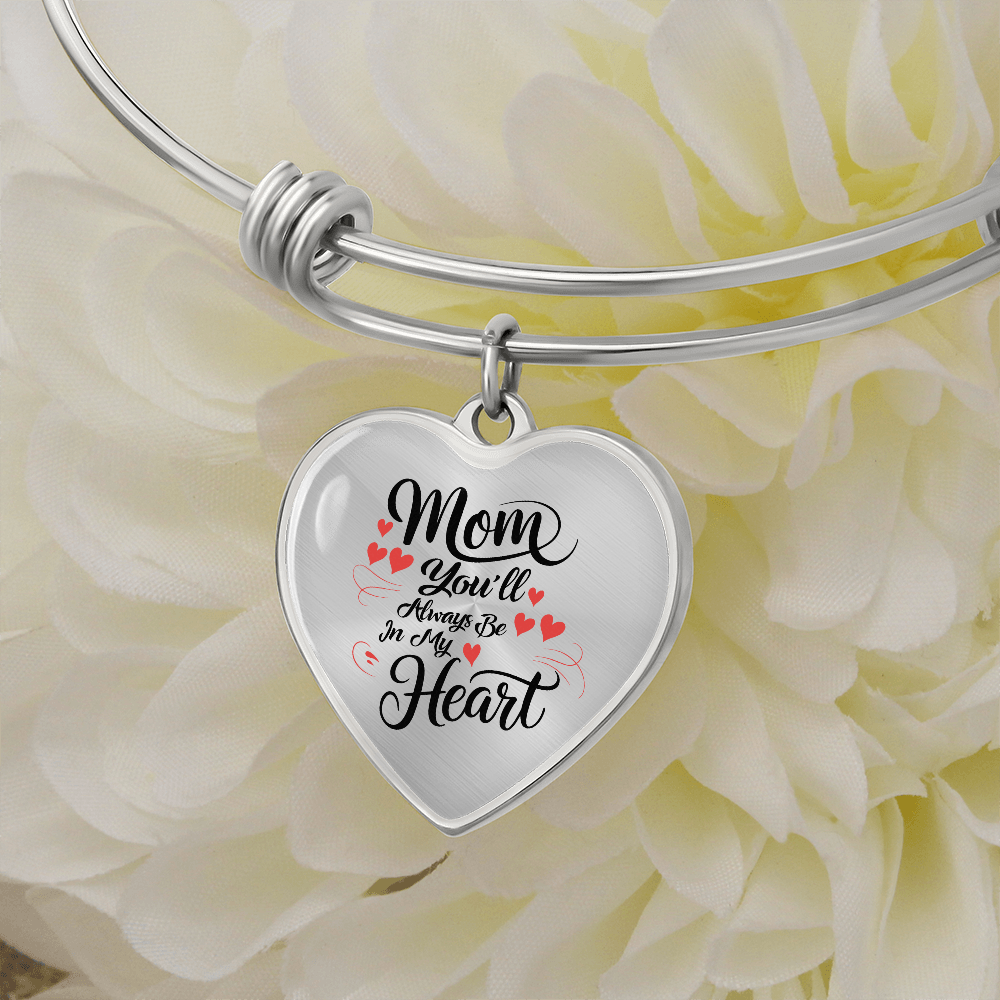 Non-Message Card Luxury Heart Bangle For Mom