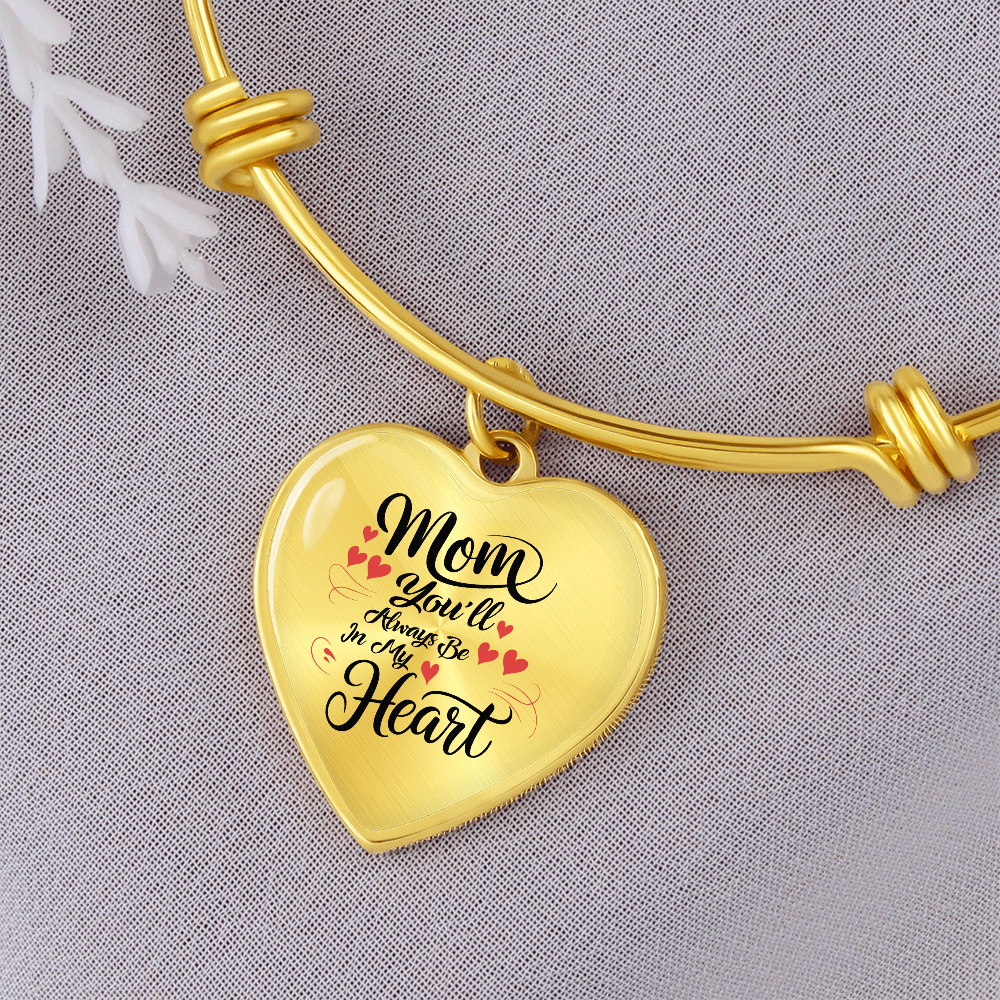 Non-Message Card Luxury Heart Bangle For Mom