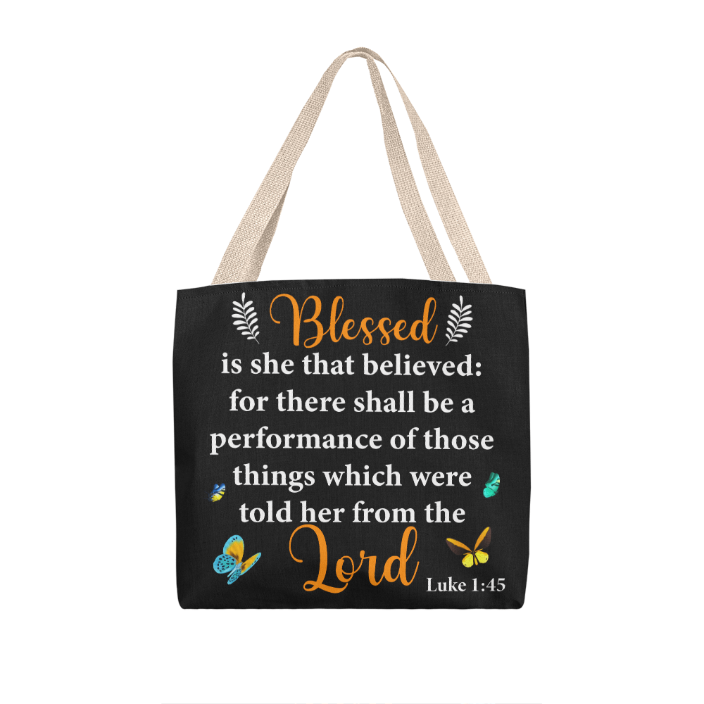 Your Classic Keepsake Scripture Message Tote Bag "Blessed"