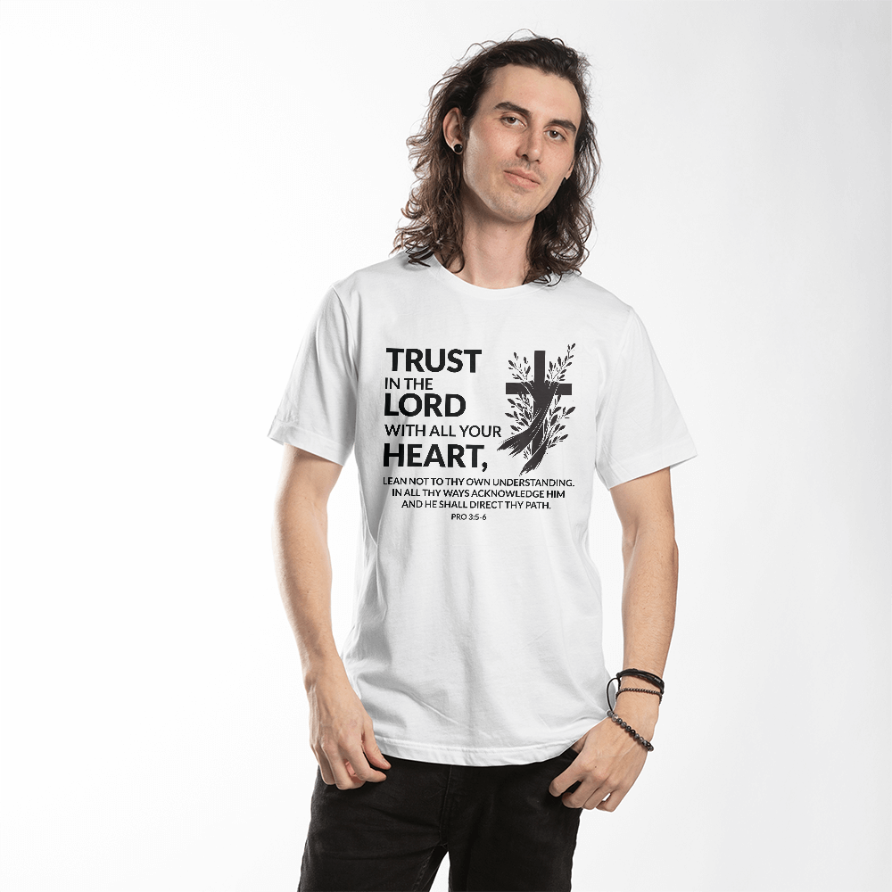 Trust the Lord, Bella + Canvas 3001 Unisex T-Shirt Front Print