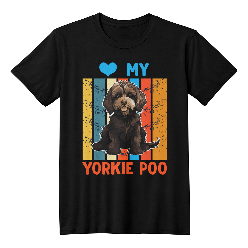 Love My Yorkie Poo, Bella + Canvas 3001 Unisex T-Shirt Front Print