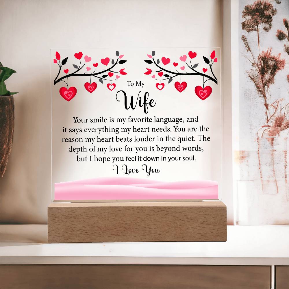 To My Wife, Acrylic Square Plaque