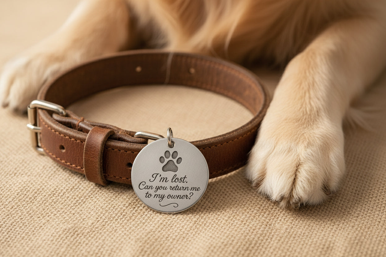 Graphic Circle - Message Engraved Dog Tag