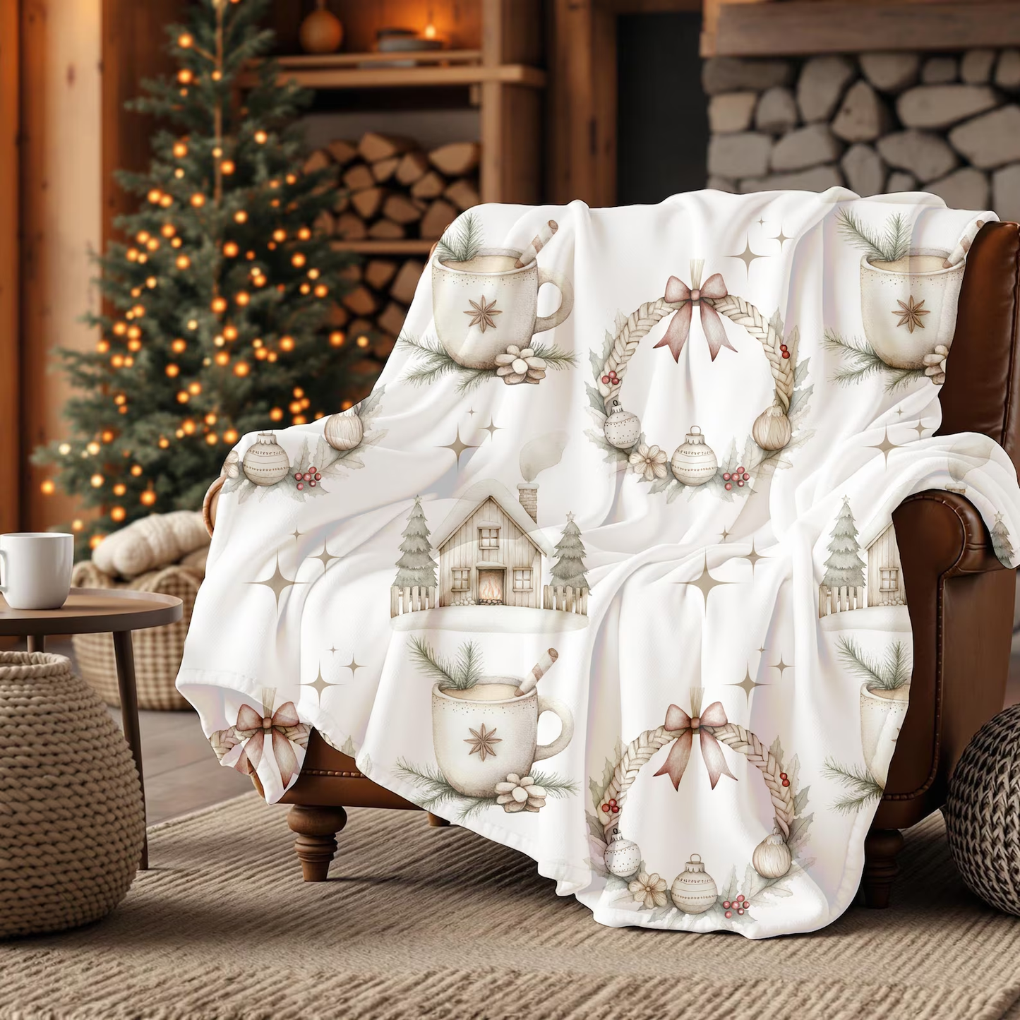 Our Lovely Mink Touch Fleece Christmas Blanket