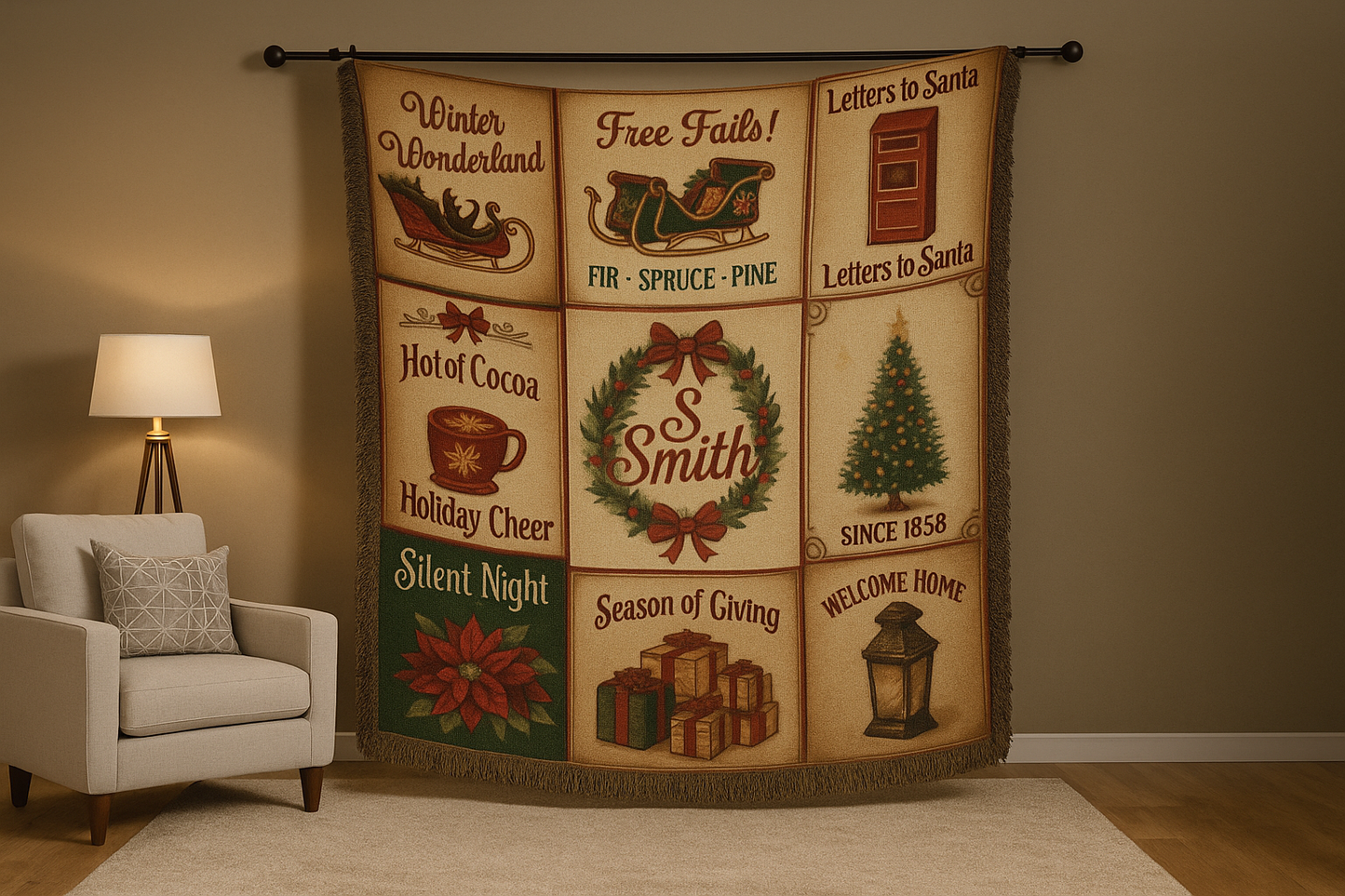 Heirloom Artwork Woven Blanket.