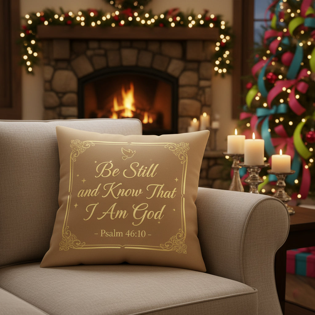 Custom-made Message Pillow Cover    " Be Still And Know "