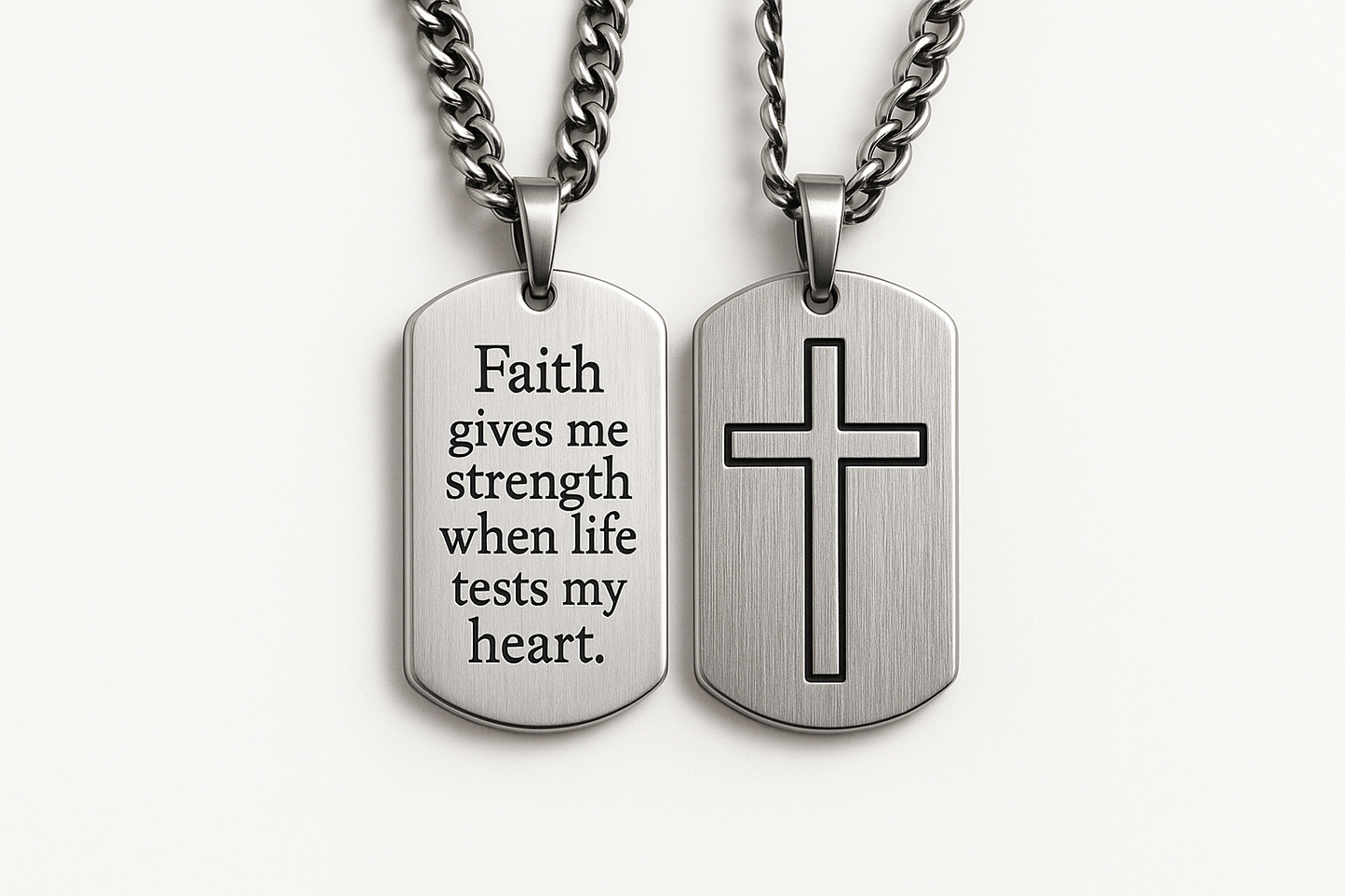 Message Engraved Dog Tag Necklace