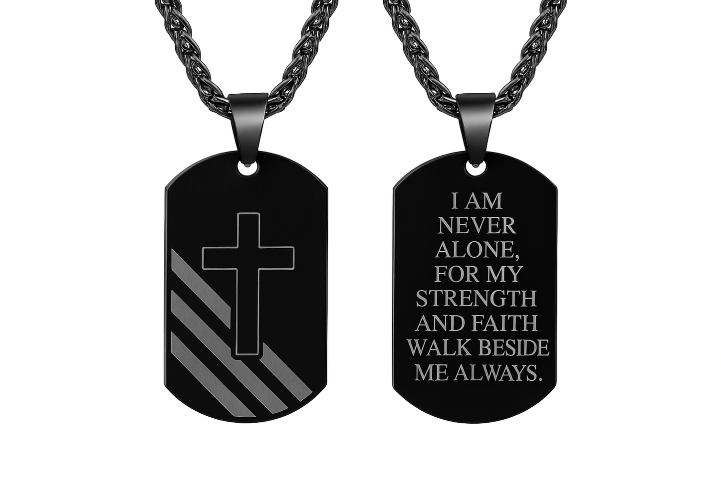 Non-Message Card Engraved Dog Tag Necklace
