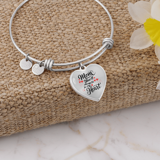 Non-Message Card Luxury Heart Bangle For Mom