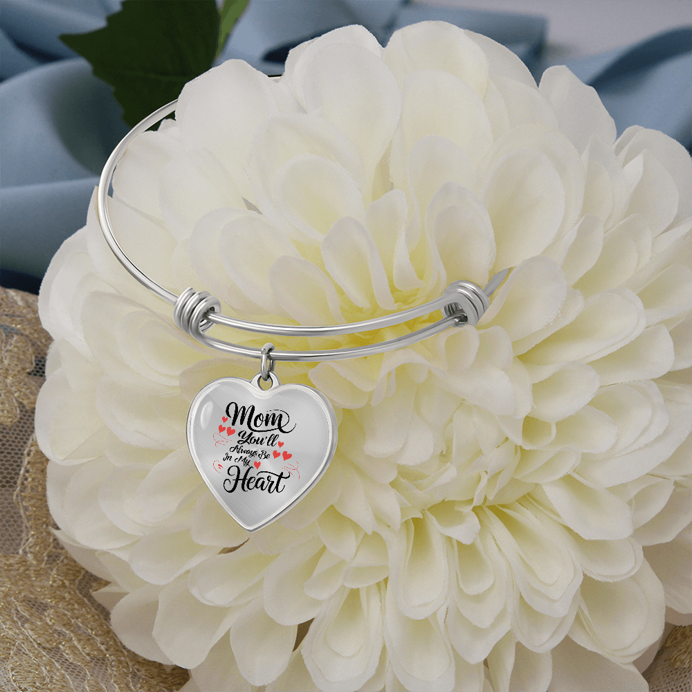 Non-Message Card Luxury Heart Bangle For Mom