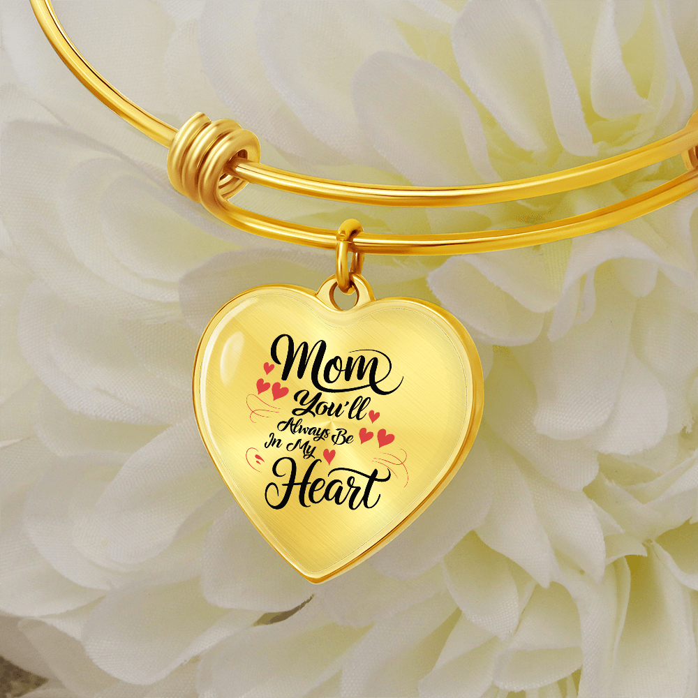 Non-Message Card Luxury Heart Bangle For Mom
