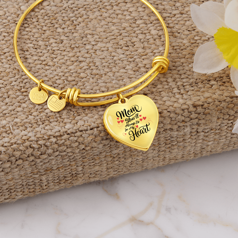 Non-Message Card Luxury Heart Bangle For Mom