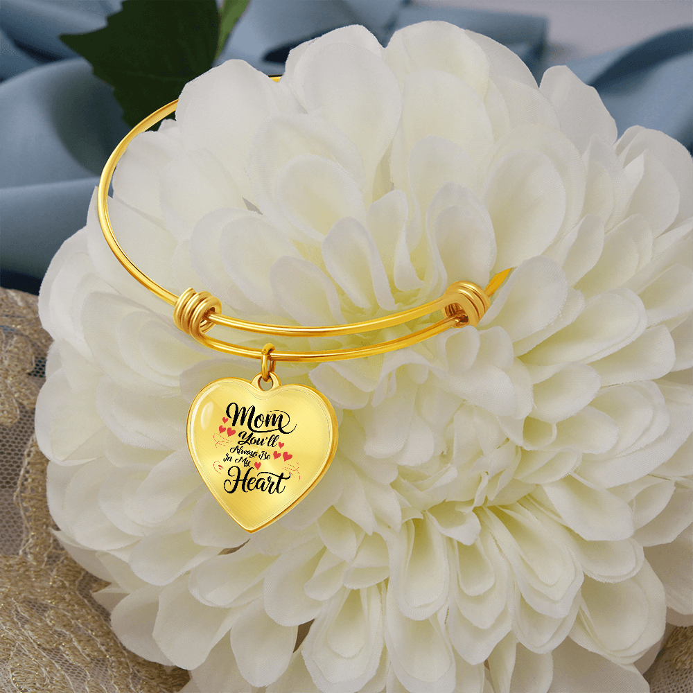 Non-Message Card Luxury Heart Bangle For Mom