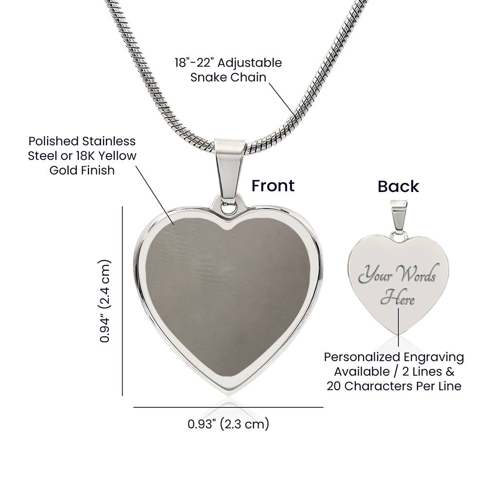 To A Loved One - Engraved Heart Necklace