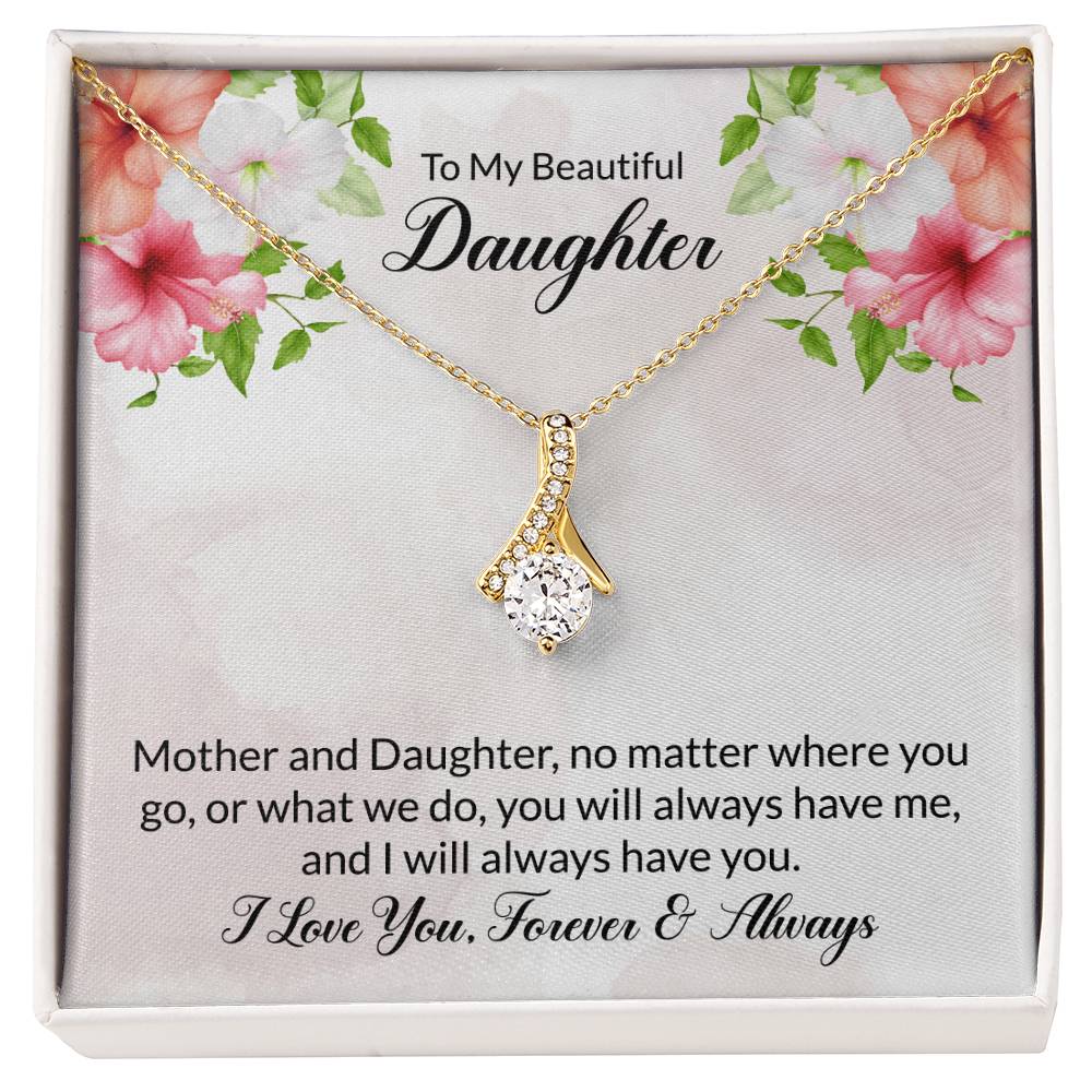 To My Beautiful Daughter || lluring Beauty Necklace (Yellow & White Gold Variants)