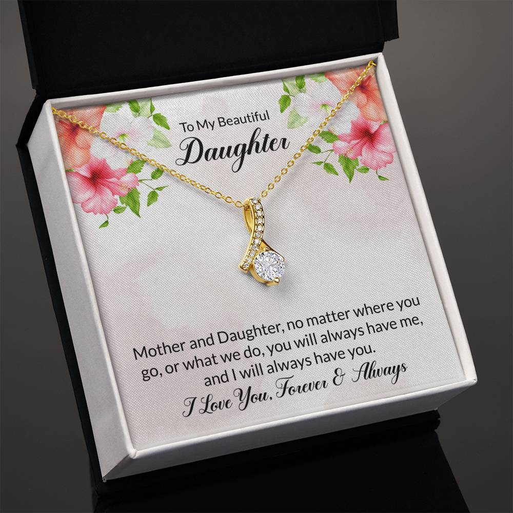 To My Beautiful Daughter || lluring Beauty Necklace (Yellow & White Gold Variants)