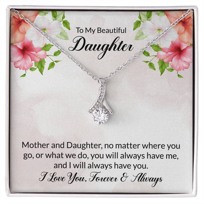 To My Beautiful Daughter || lluring Beauty Necklace (Yellow & White Gold Variants)