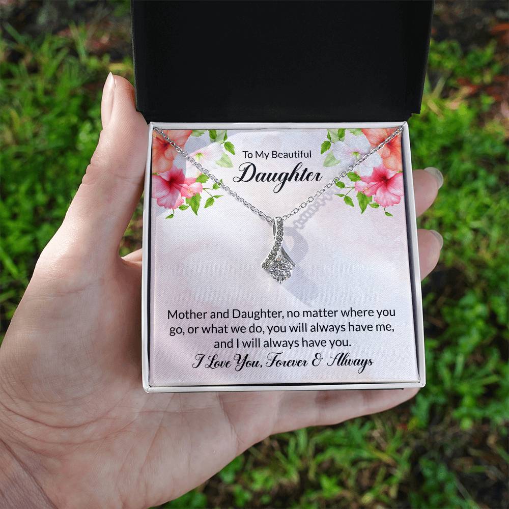 To My Beautiful Daughter || lluring Beauty Necklace (Yellow & White Gold Variants)