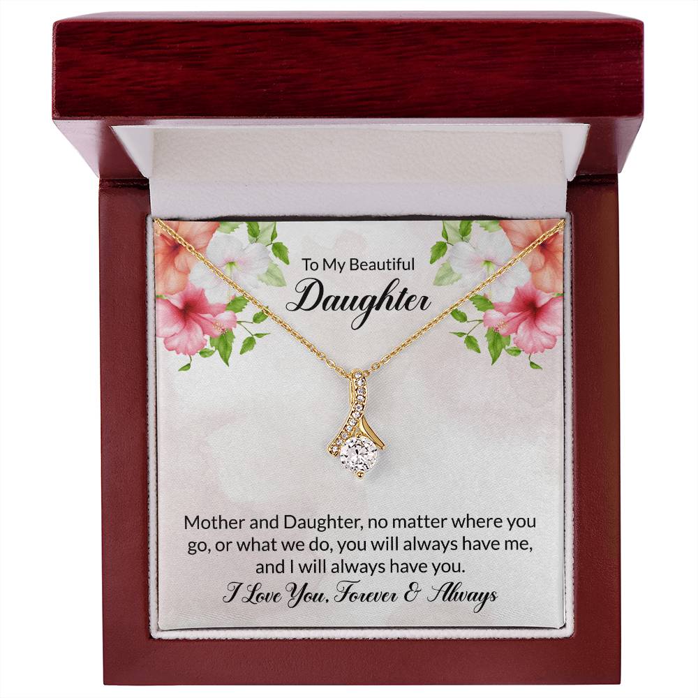 To My Beautiful Daughter || lluring Beauty Necklace (Yellow & White Gold Variants)