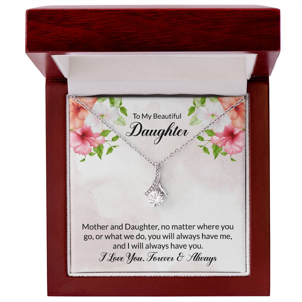 To My Beautiful Daughter || lluring Beauty Necklace (Yellow & White Gold Variants)