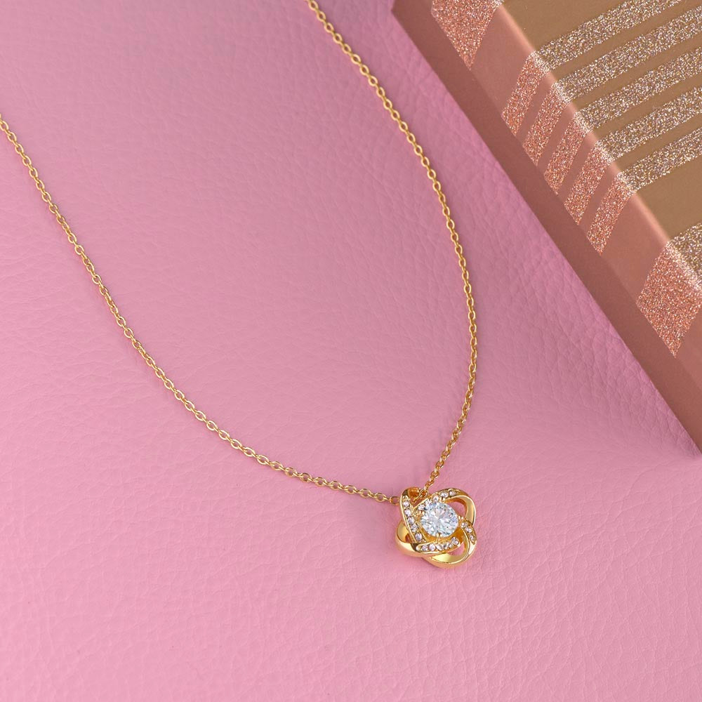 Love Knot Necklace - Yellow & White Gold