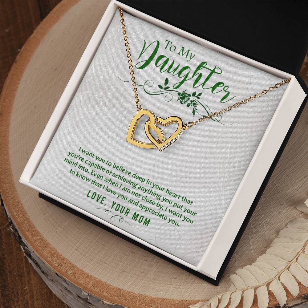 Interlocking Hearts Necklace    ( Yellow & White Gold )