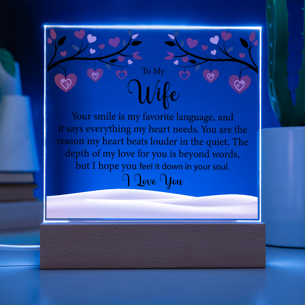 To My Wife, Acrylic Square Plaque