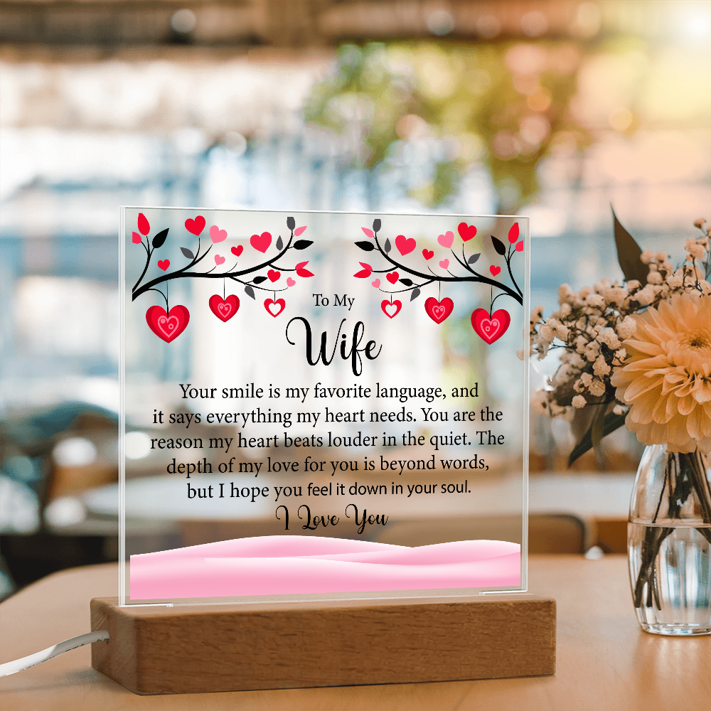 To My Wife, Acrylic Square Plaque