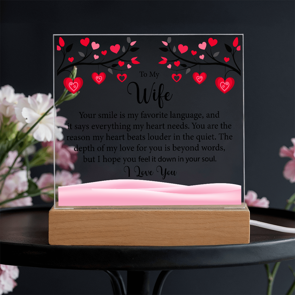 To My Wife, Acrylic Square Plaque