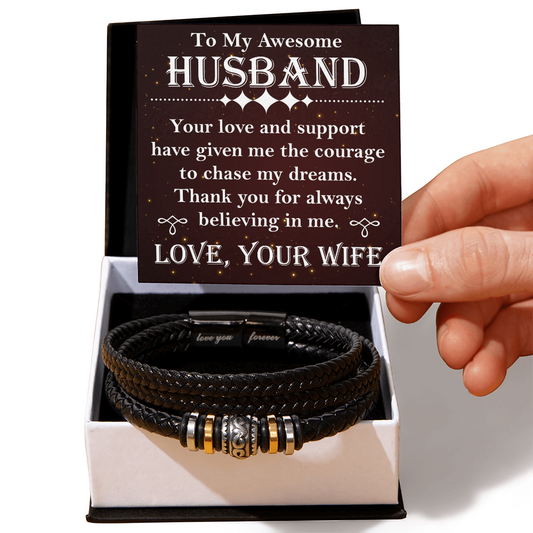 To My Husband, Love You Forever Bracelet