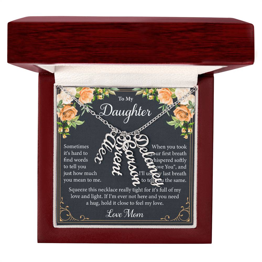 To My Daughter - Personalized Vertical Name Necklace