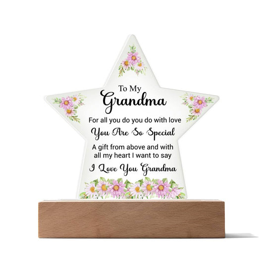Grandma  " You are so special" Printed Star Acrylic Plaque