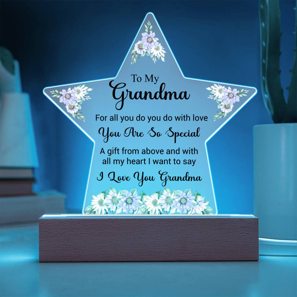 Beutiful LED Acrylic Plaque For Grandma