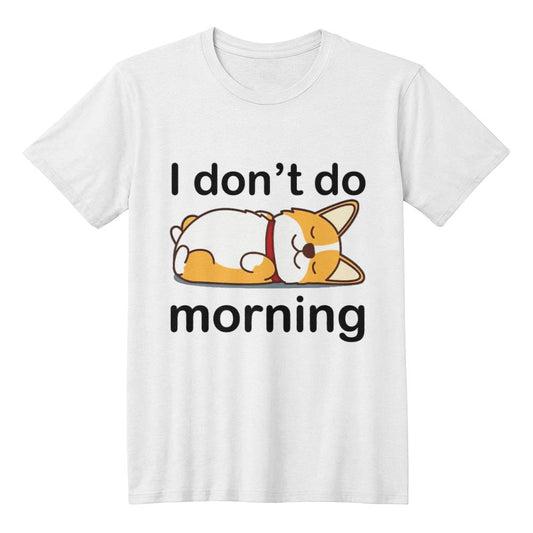 I Don't do morning, Cats, Bella + Canvas 3001 Unisex T-Shirt Front Print