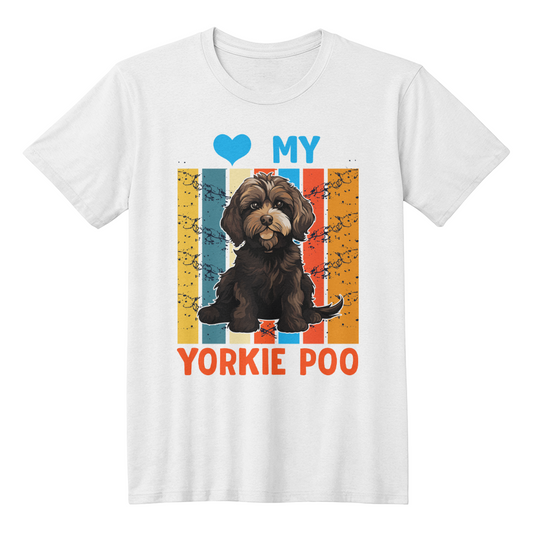 Love My Yorkie Poo, Bella + Canvas 3001 Unisex T-Shirt Front Print