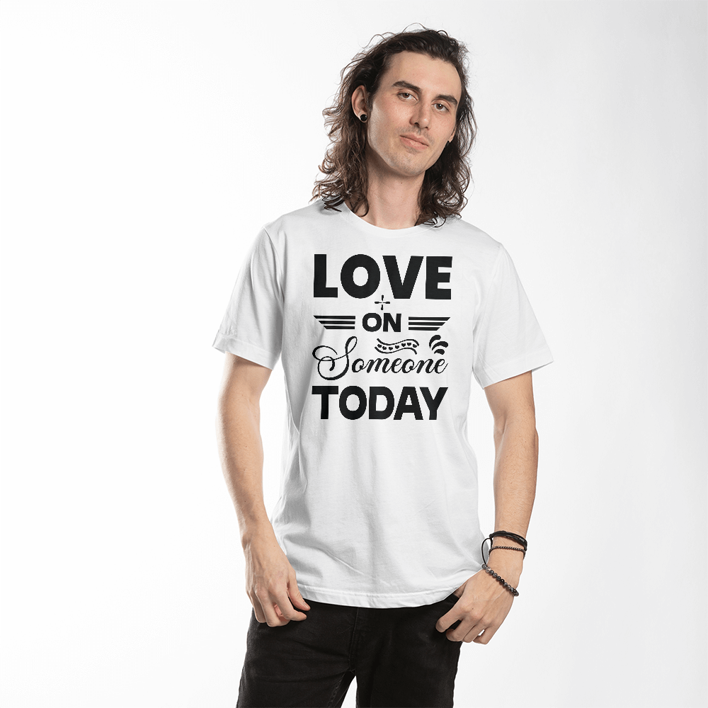 Love on someone today, Bella + Canvas 3001 Unisex T-Shirt Front Print