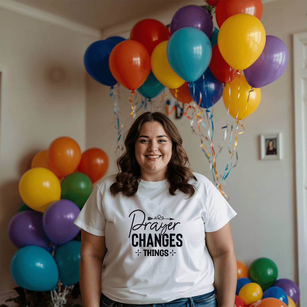 Prayer changes things, Bella + Canvas 3001 Unisex T-Shirt Front Print