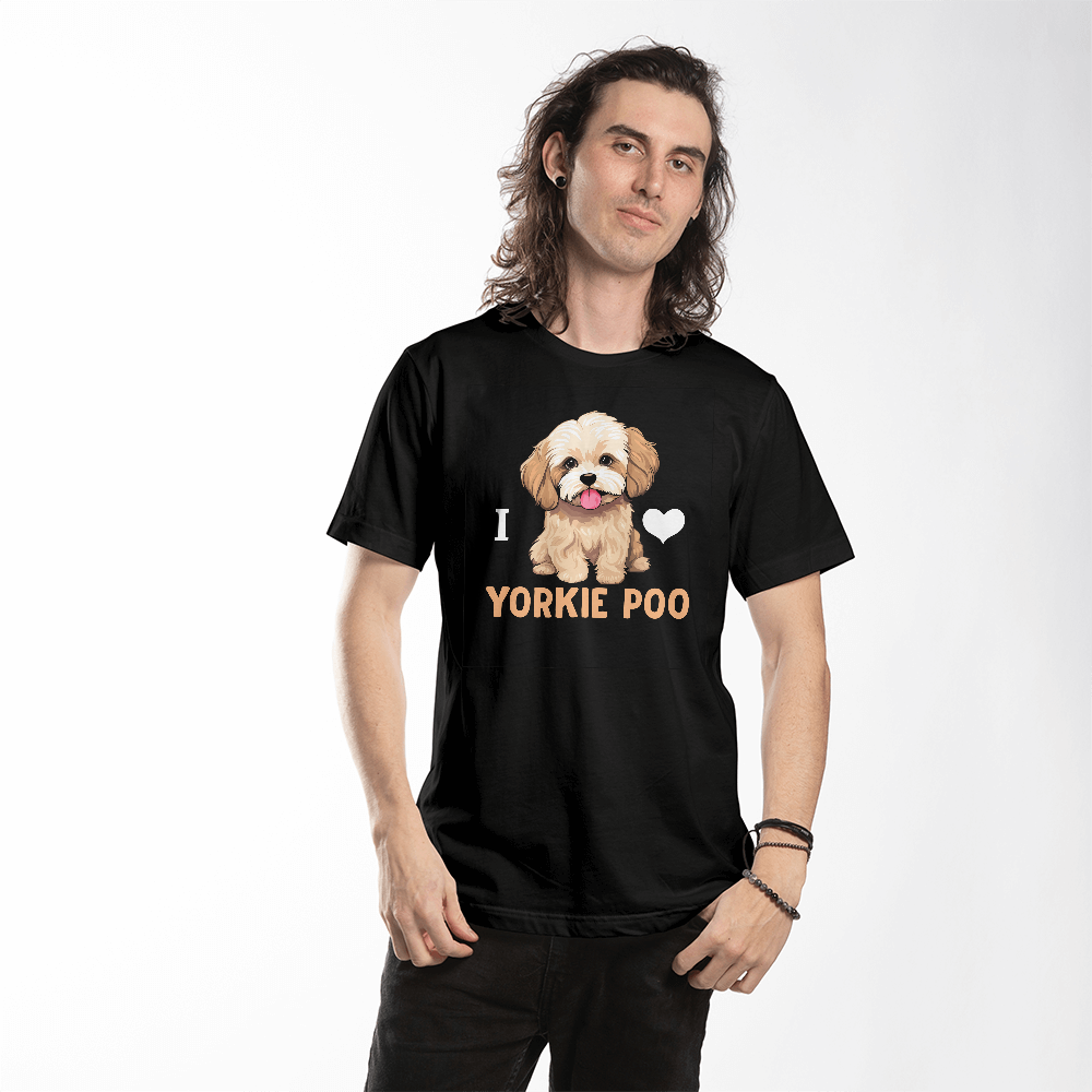 I Love Yorkie Poo, Bella + Canvas 3001 Unisex T-Shirt Front Print