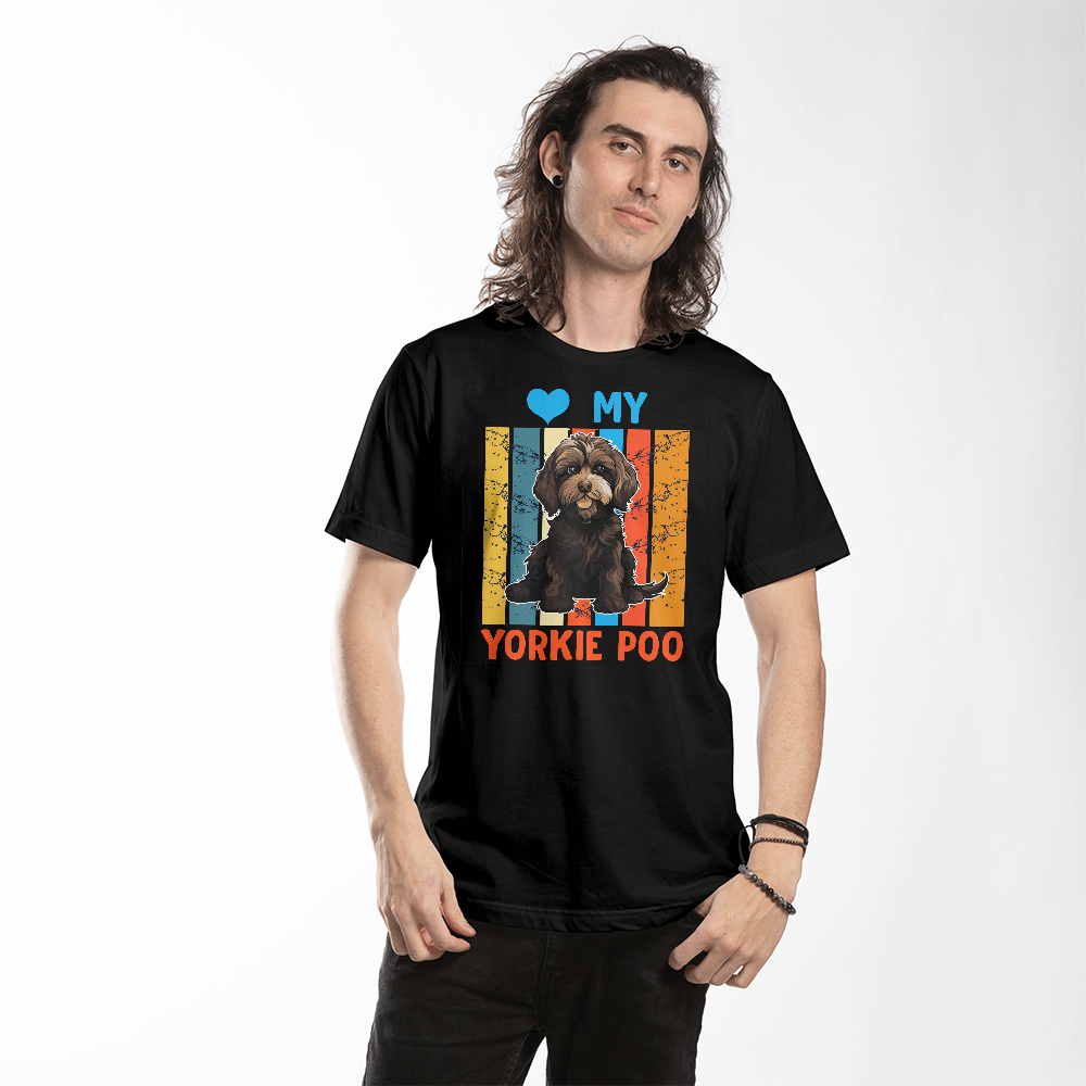 Love My Yorkie Poo, Bella + Canvas 3001 Unisex T-Shirt Front Print