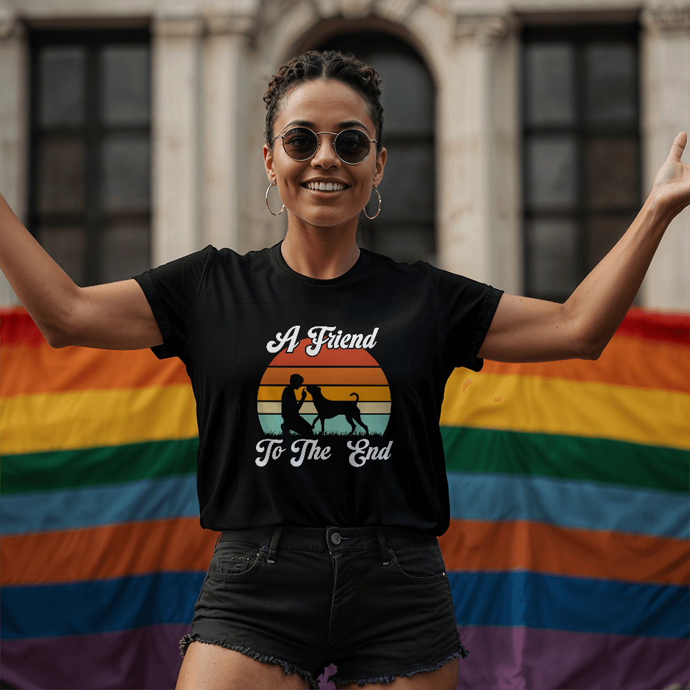 A Friend To The End, Bella + Canvas 3001 Unisex T-Shirt Front Print