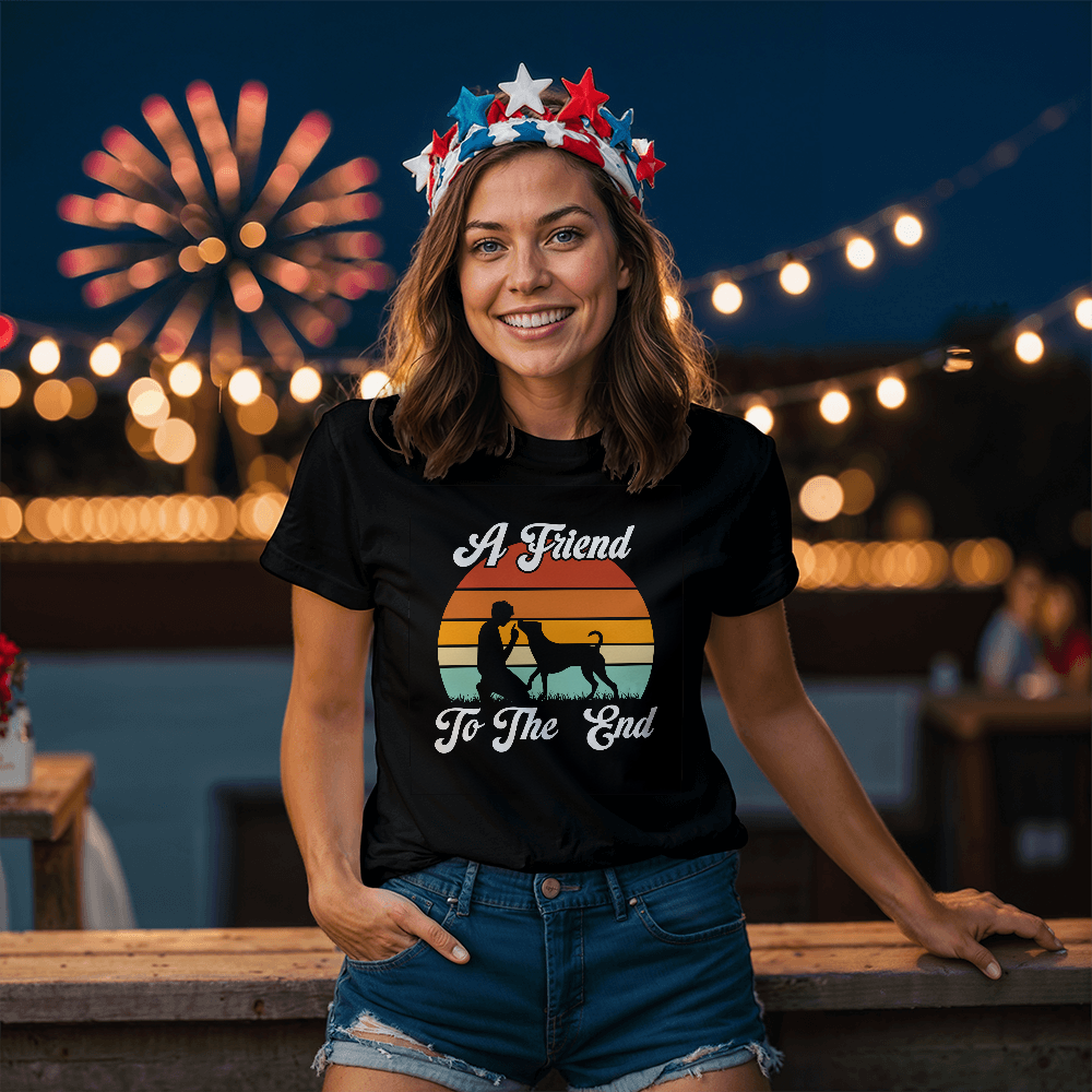 A Friend To The End, Bella + Canvas 3001 Unisex T-Shirt Front Print