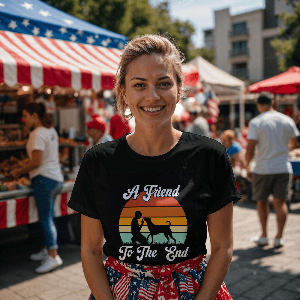 A Friend To The End, Bella + Canvas 3001 Unisex T-Shirt Front Print