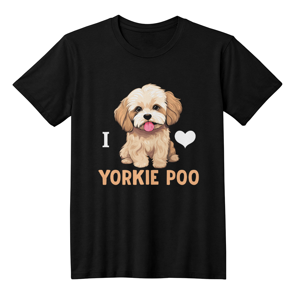 I Love Yorkie Poo, Bella + Canvas 3001 Unisex T-Shirt Front Print