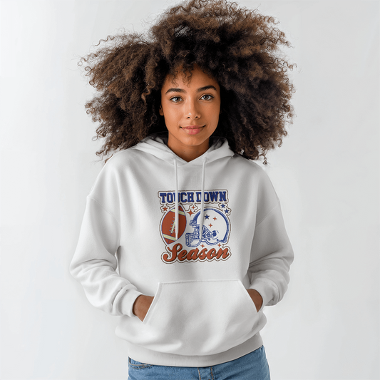 "Touch Down  "Gildan 18500 Unisex Hooded Sweatshirt Front Print