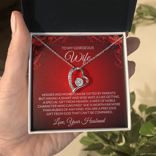 To My Gorgeous Wife, Forever Love Necklace