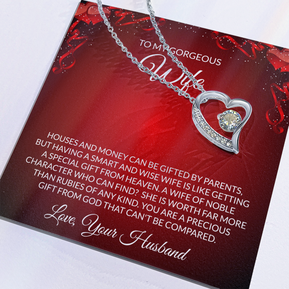 To My Gorgeous Wife, Forever Love Necklace