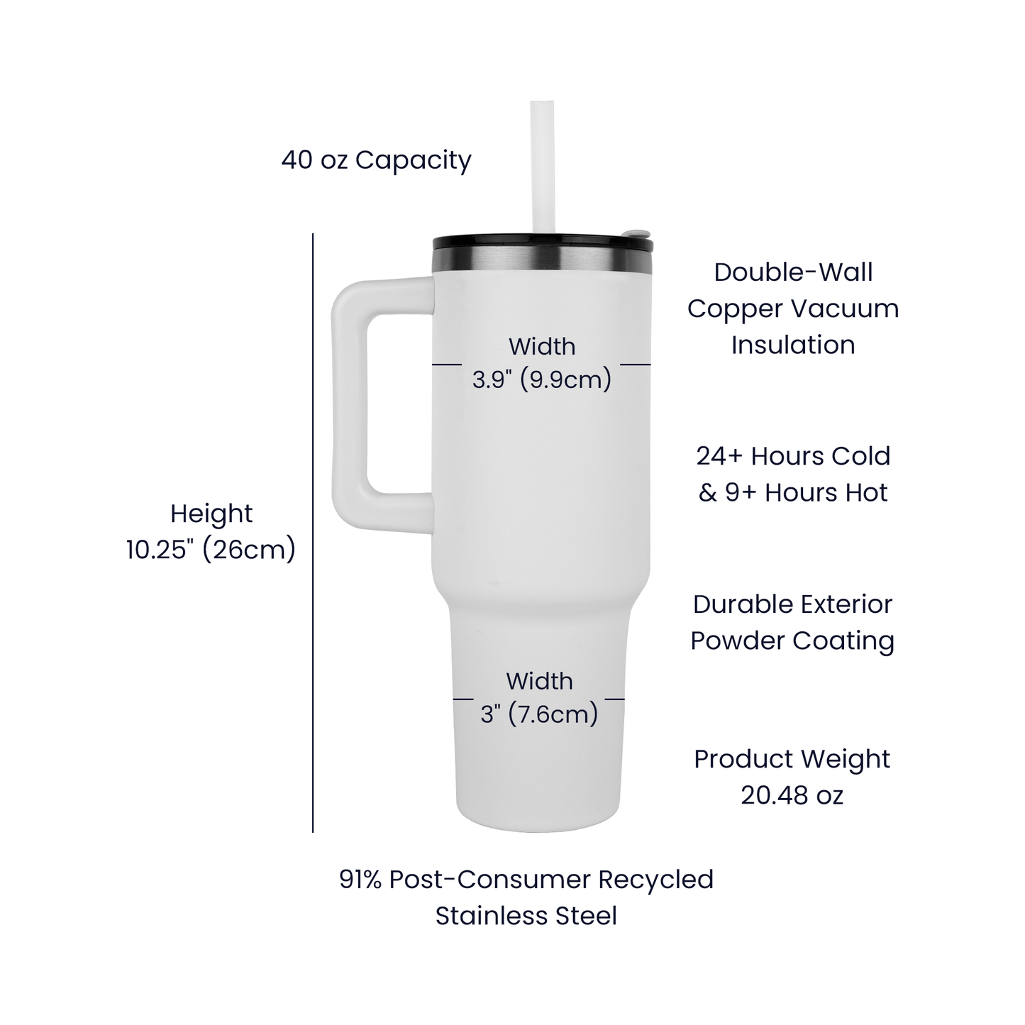 Pinnacle 40oz Tumbler - Laser engraved Fo Cat Lover